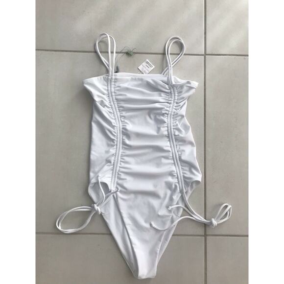 Salt + Coco Amalfi Side Drawstrings One Piece Swimsuit FLAW - Picture 1 of 12